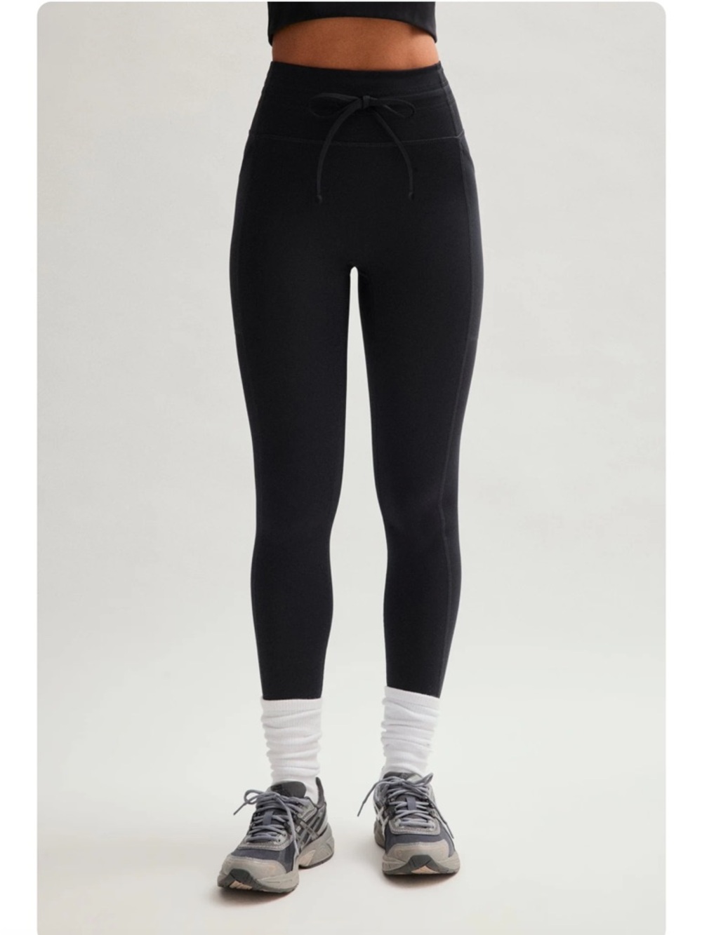 Girlfriend Collective Black Compressive Drawstring Legging